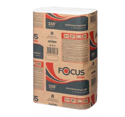 Полотенце бумажное Zслож 1сл 250 л/упак Focus белые (5044994/5069958)